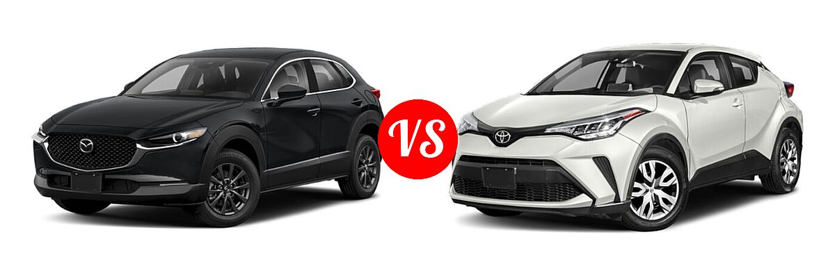 2020 Mazda CX-30 SUV AWD vs. 2020 Toyota C-HR SUV LE / XLE - Front Left Comparison