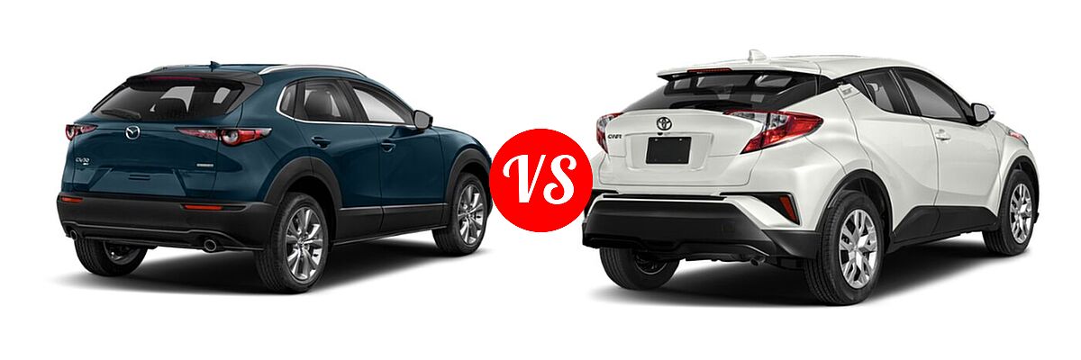 2020 Mazda CX-30 SUV Premium Package vs. 2020 Toyota C-HR SUV Limited - Rear Right Comparison
