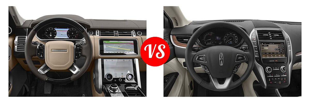 2019 Land Rover Range Rover SUV HSE vs. 2019 Lincoln MKC SUV Black Label / FWD / Reserve / Select / Standard - Dashboard Comparison
