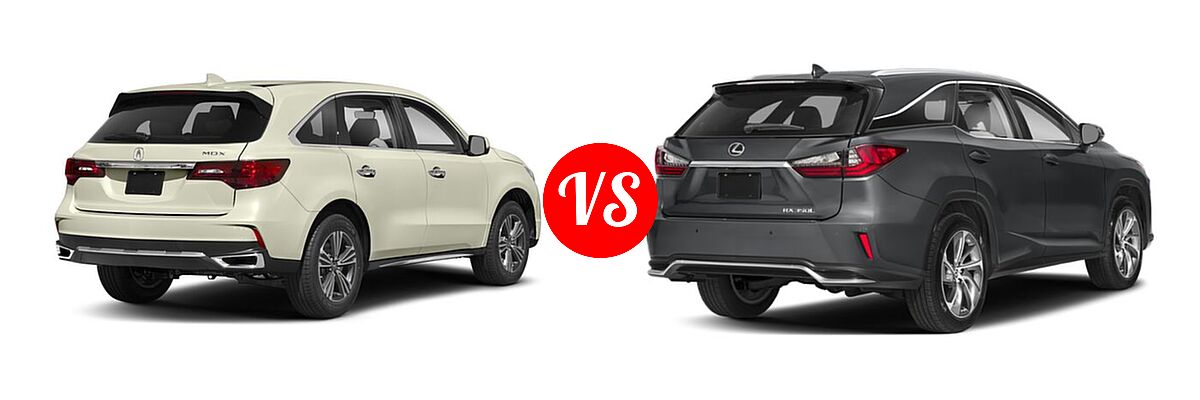 2018 Acura MDX SUV FWD vs. 2018 Lexus RX 350L SUV RX 350L Luxury / RX 350L Premium - Rear Right Comparison