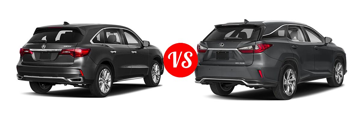 2018 Acura MDX SUV w/Technology Pkg vs. 2018 Lexus RX 350L SUV RX 350L Luxury / RX 350L Premium - Rear Right Comparison