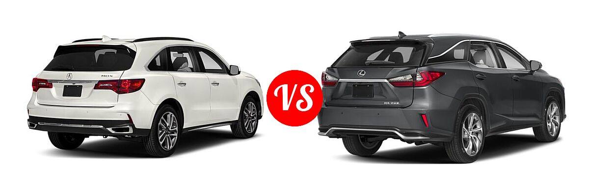 2018 Acura MDX SUV w/Advance Pkg vs. 2018 Lexus RX 350L SUV RX 350L Luxury / RX 350L Premium - Rear Right Comparison
