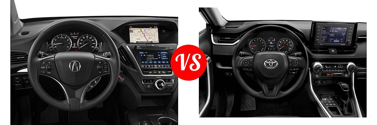 2018 Acura MDX SUV w/Technology Pkg vs. 2020 Toyota RAV4 SUV LE - Dashboard Comparison
