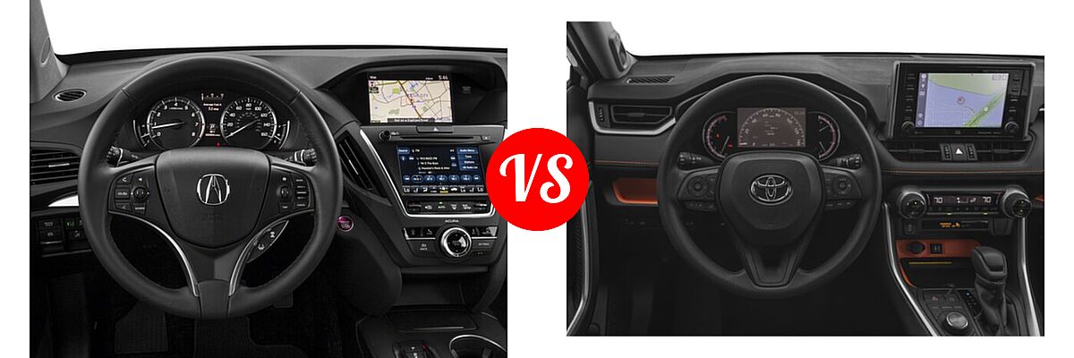 2018 Acura MDX SUV w/Technology Pkg vs. 2020 Toyota RAV4 SUV Adventure - Dashboard Comparison