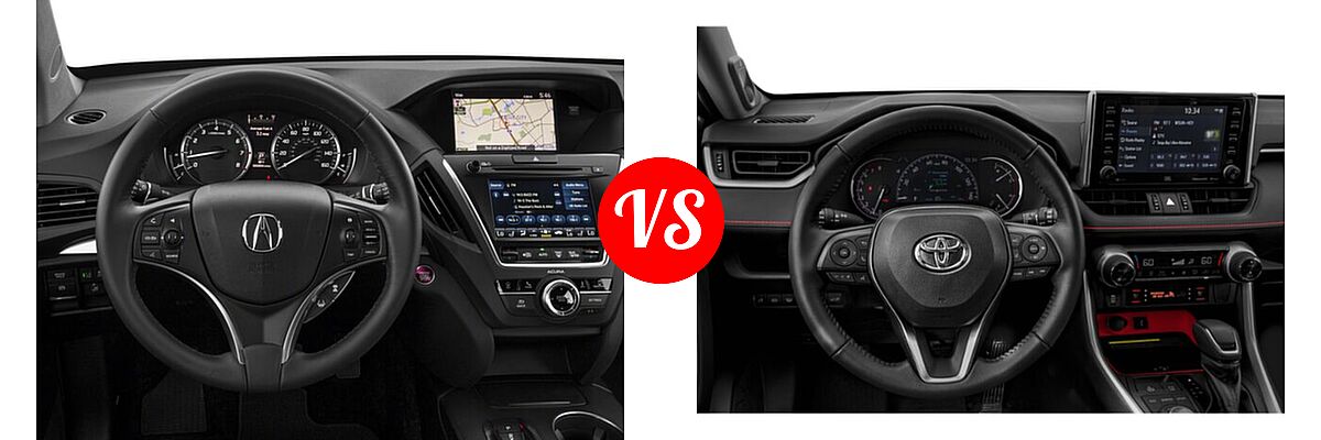 2018 Acura MDX SUV w/Technology Pkg vs. 2020 Toyota RAV4 SUV TRD Off Road - Dashboard Comparison
