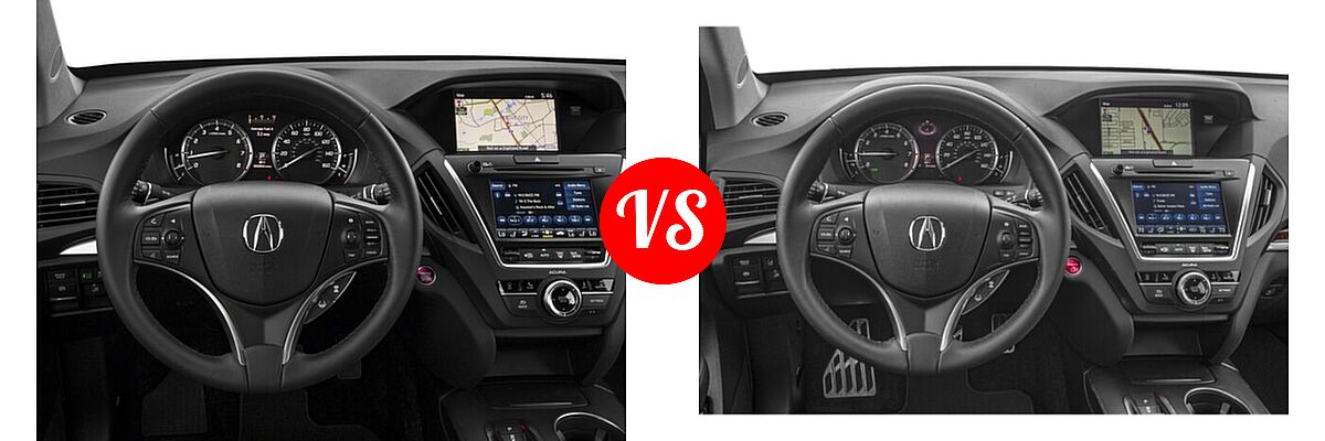 2018 Acura MDX SUV w/Technology Pkg vs. 2018 Acura MDX SUV Hybrid Sport Hybrid w/Advance Pkg - Dashboard Comparison