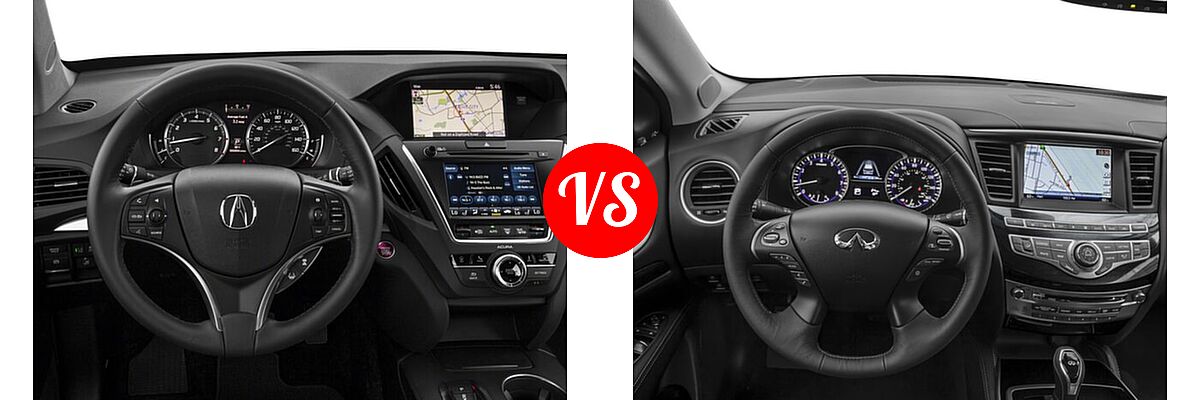 2018 Acura MDX SUV w/Technology Pkg vs. 2018 Infiniti QX60 SUV AWD / FWD - Dashboard Comparison