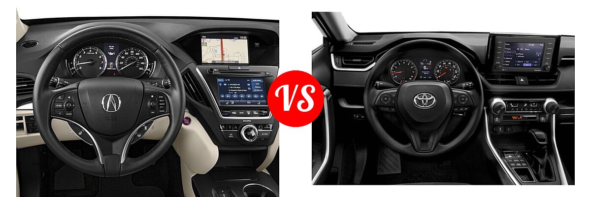 2018 Acura MDX SUV w/Advance Pkg vs. 2020 Toyota RAV4 SUV LE - Dashboard Comparison