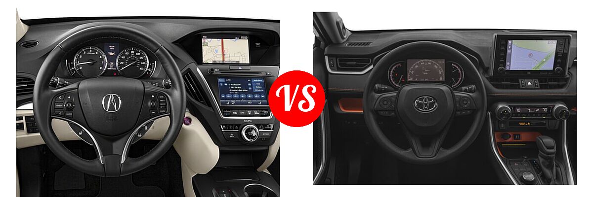 2018 Acura MDX SUV w/Advance Pkg vs. 2020 Toyota RAV4 SUV Adventure - Dashboard Comparison