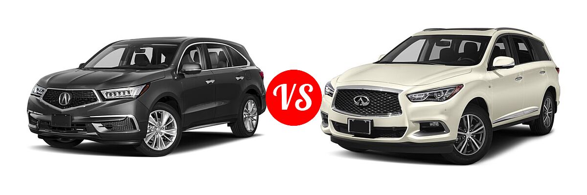 2018 Acura MDX SUV w/Technology Pkg vs. 2018 Infiniti QX60 SUV AWD / FWD - Front Left Comparison