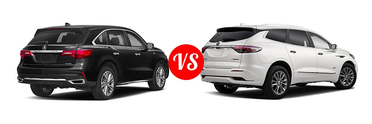 2018 Acura MDX Hybrid vs. 2023 Buick Enclave - Rear Right Comparison
