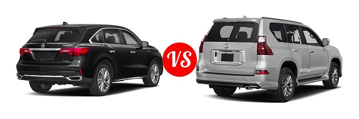 2018 Acura MDX SUV Hybrid Sport Hybrid w/Technology Pkg vs. 2018 Lexus GX 460 SUV GX 460 / GX 460 Luxury - Rear Right Comparison