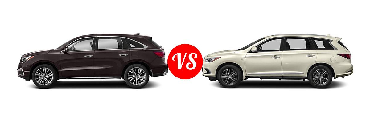 2018 Acura MDX SUV w/Technology Pkg vs. 2018 Infiniti QX60 SUV AWD / FWD - Side Comparison