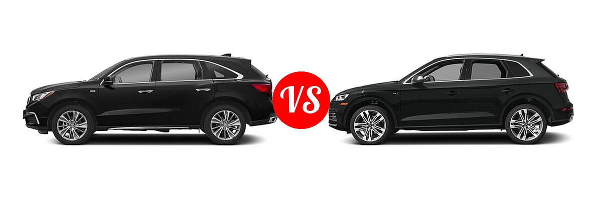 2018 Acura MDX SUV Hybrid Sport Hybrid w/Advance Pkg vs. 2018 Audi SQ5 SUV Premium Plus / Prestige - Side Comparison