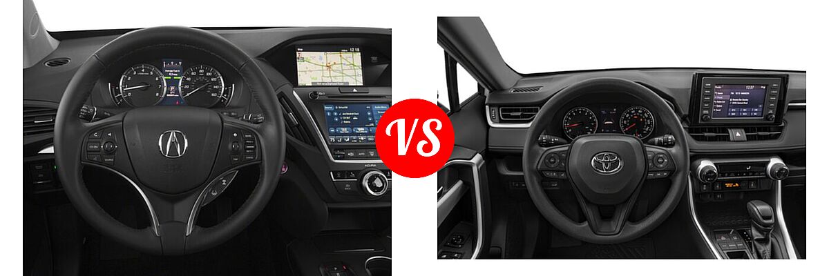 2018 Acura MDX SUV w/Technology Pkg vs. 2020 Toyota RAV4 SUV XLE / XLE Premium - Dashboard Comparison
