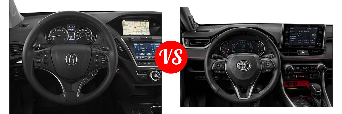 2018 Acura MDX SUV w/Technology Pkg vs. 2020 Toyota RAV4 SUV TRD Off Road - Dashboard Comparison