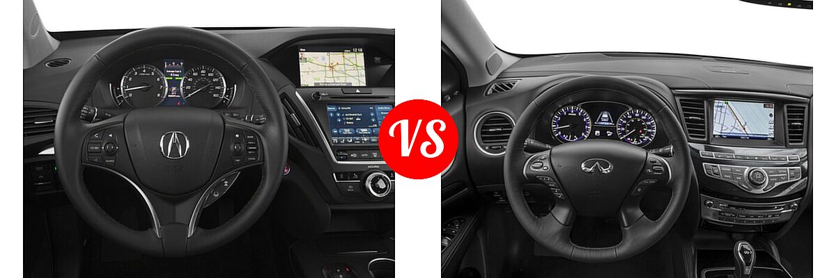 2018 Acura MDX SUV w/Technology Pkg vs. 2018 Infiniti QX60 SUV AWD / FWD - Dashboard Comparison