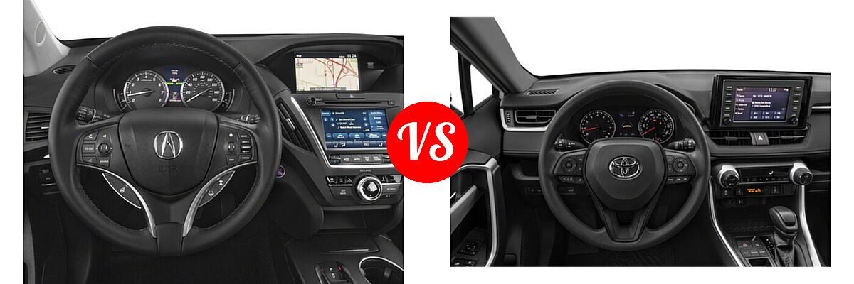 2018 Acura MDX SUV w/Advance Pkg vs. 2020 Toyota RAV4 SUV XLE / XLE Premium - Dashboard Comparison
