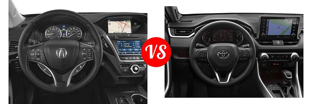 2018 Acura MDX SUV w/Advance Pkg vs. 2020 Toyota RAV4 SUV Limited - Dashboard Comparison