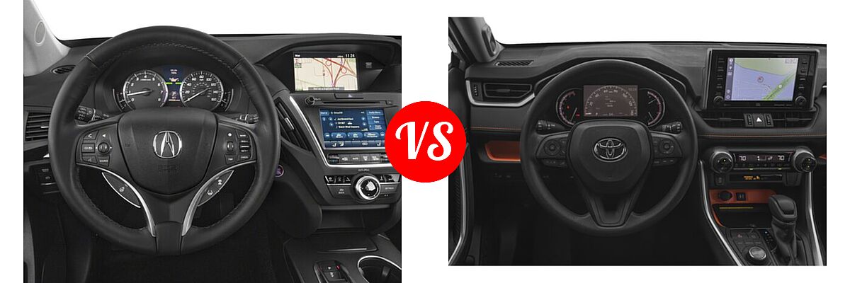 2018 Acura MDX SUV w/Advance Pkg vs. 2020 Toyota RAV4 SUV Adventure - Dashboard Comparison