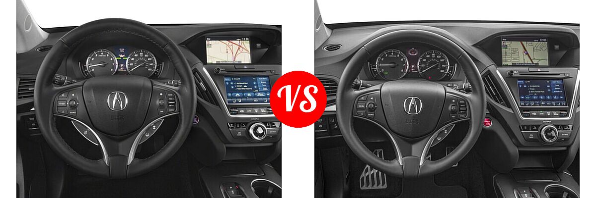 2018 Acura MDX SUV w/Advance Pkg vs. 2018 Acura MDX SUV Hybrid Sport Hybrid w/Technology Pkg - Dashboard Comparison