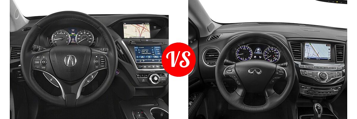 2018 Acura MDX SUV w/Advance Pkg vs. 2018 Infiniti QX60 SUV AWD / FWD - Dashboard Comparison