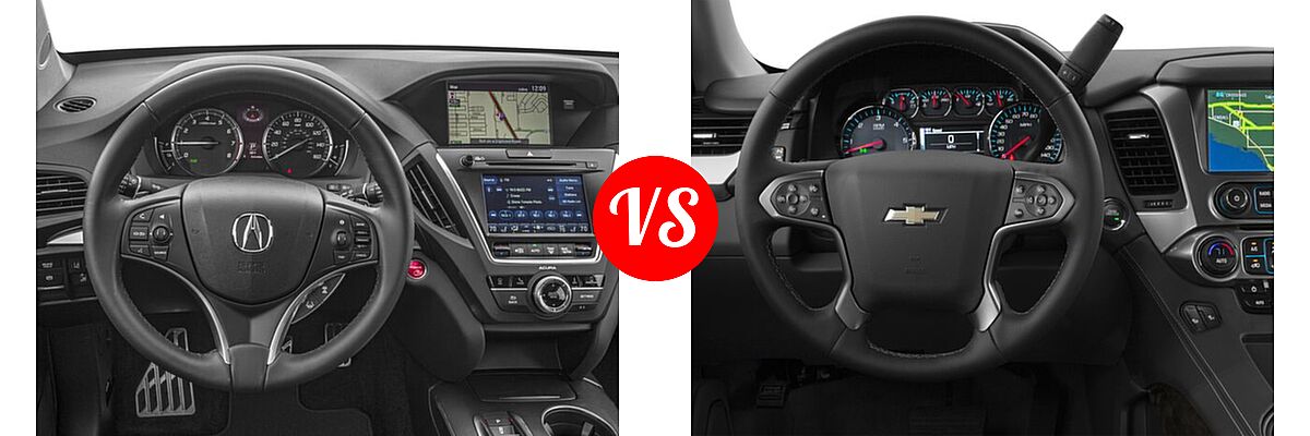 2018 Acura MDX SUV Hybrid Sport Hybrid w/Technology Pkg vs. 2018 Chevrolet Suburban SUV LS / LT - Dashboard Comparison