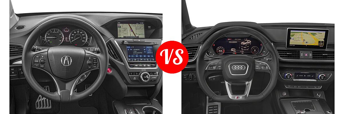 2018 Acura MDX SUV Hybrid Sport Hybrid w/Technology Pkg vs. 2018 Audi SQ5 SUV Premium Plus / Prestige - Dashboard Comparison