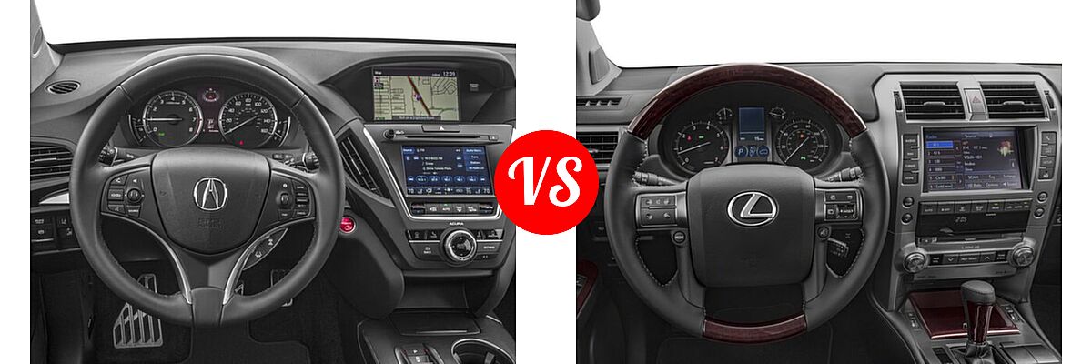 2018 Acura MDX SUV Hybrid Sport Hybrid w/Technology Pkg vs. 2018 Lexus GX 460 SUV GX 460 / GX 460 Luxury - Dashboard Comparison