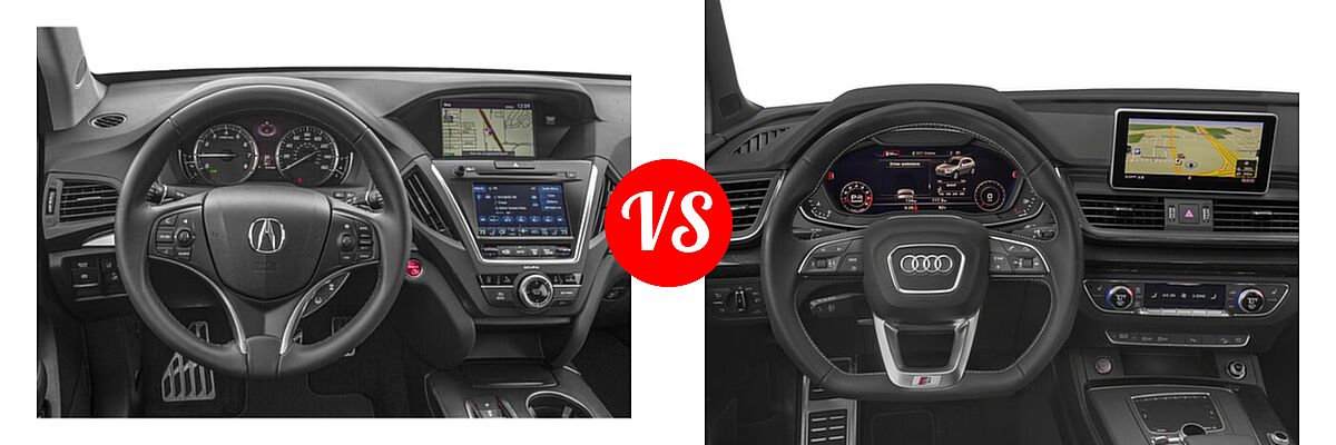 2018 Acura MDX SUV Hybrid Sport Hybrid w/Advance Pkg vs. 2018 Audi SQ5 SUV Premium Plus / Prestige - Dashboard Comparison