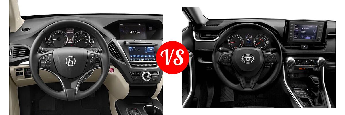 2018 Acura MDX SUV SH-AWD vs. 2020 Toyota RAV4 SUV LE - Dashboard Comparison