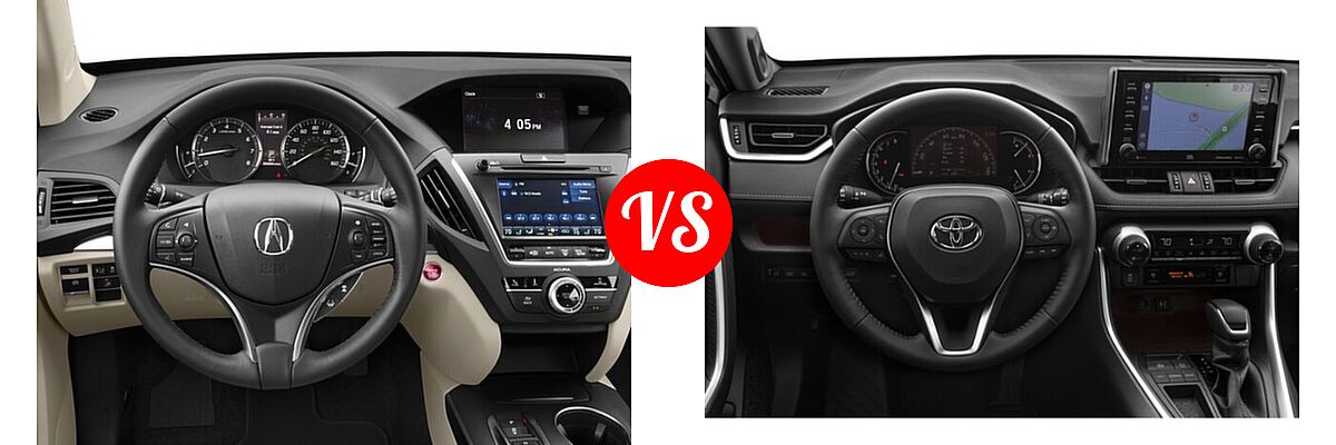 2018 Acura MDX SUV SH-AWD vs. 2020 Toyota RAV4 SUV Limited - Dashboard Comparison