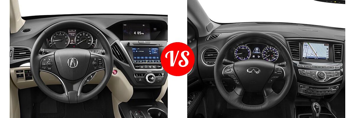 2018 Acura MDX SUV SH-AWD vs. 2018 Infiniti QX60 SUV AWD / FWD - Dashboard Comparison
