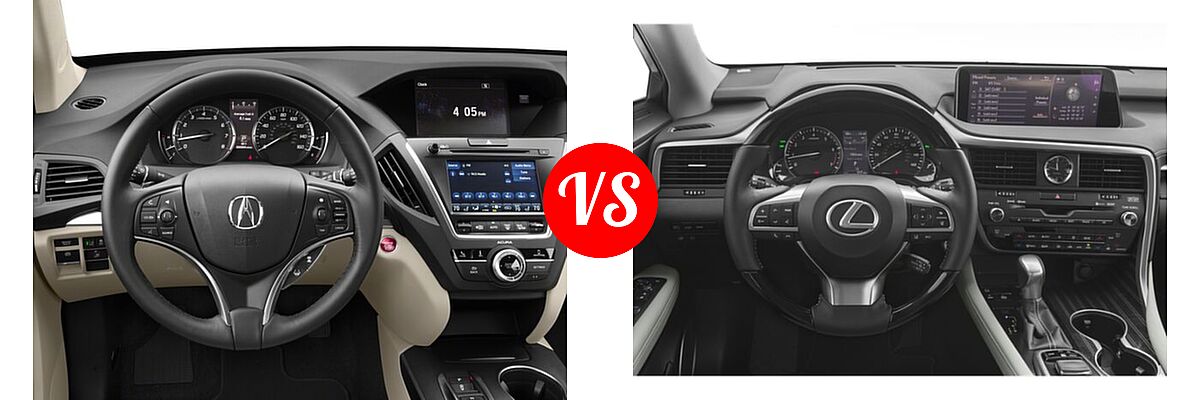 2018 Acura MDX SUV SH-AWD vs. 2018 Lexus RX 350L SUV RX 350L Luxury / RX 350L Premium - Dashboard Comparison