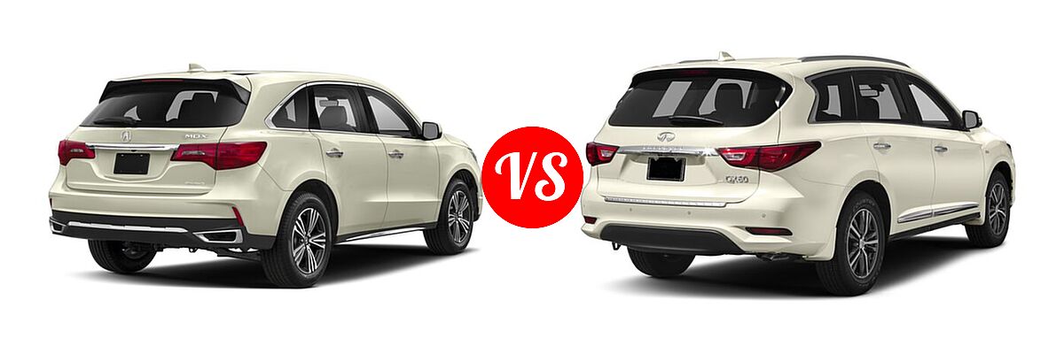 2018 Acura MDX SUV SH-AWD vs. 2018 Infiniti QX60 SUV AWD / FWD - Rear Right Comparison