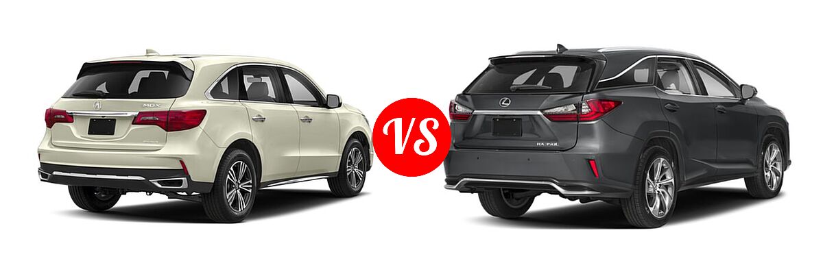 2018 Acura MDX SUV SH-AWD vs. 2018 Lexus RX 350L SUV RX 350L Luxury / RX 350L Premium - Rear Right Comparison