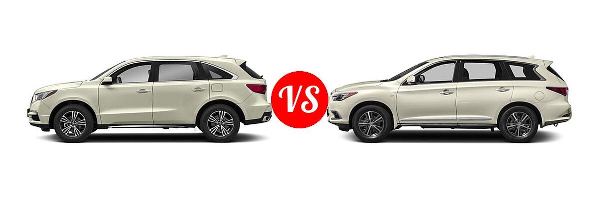 2018 Acura MDX SUV SH-AWD vs. 2018 Infiniti QX60 SUV AWD / FWD - Side Comparison