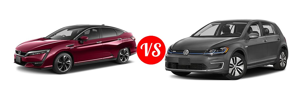 2017 Honda Clarity Sedan Sedan vs. 2017 Volkswagen e-Golf Hatchback SE / SEL Premium - Front Left Comparison