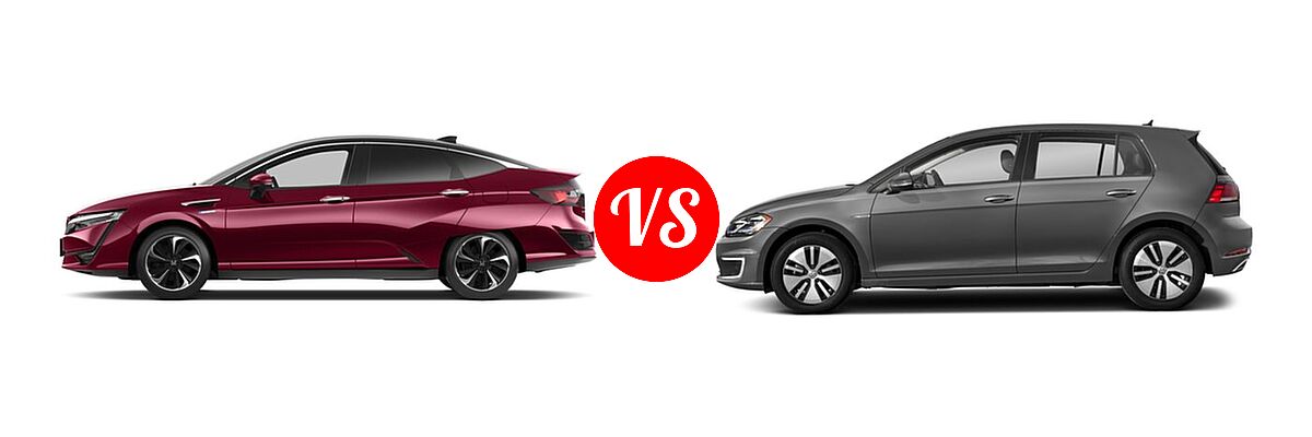 2017 Honda Clarity Sedan Sedan vs. 2017 Volkswagen e-Golf Hatchback SE / SEL Premium - Side Comparison