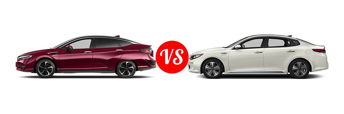 2017 Honda Clarity Sedan Sedan vs. 2017 Kia Optima Plug-In Hybrid Sedan EX - Side Comparison