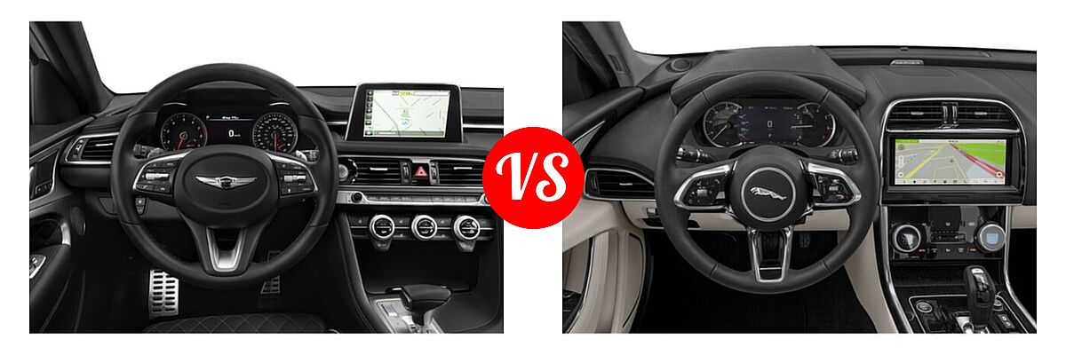 2020 Genesis G70 Sedan 2.0T / 2.0T Sport / 3.3T vs. 2020 Jaguar XE Sedan R-Dynamic S / S - Dashboard Comparison