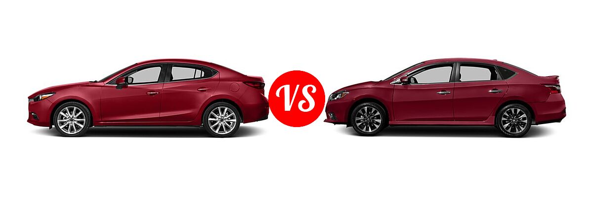 2017 Mazda 3 Sedan Touring vs. 2017 Nissan Sentra Sedan SR - Side Comparison