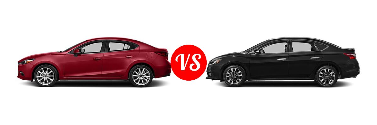 2017 Mazda 3 Sedan Touring vs. 2017 Nissan Sentra Sedan SR Turbo - Side Comparison
