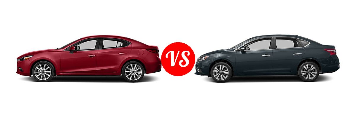 2017 Mazda 3 Sedan Touring vs. 2017 Nissan Sentra Sedan SL - Side Comparison