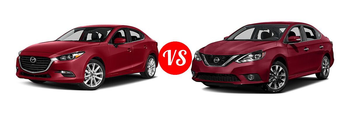 2017 Mazda 3 Sedan Touring vs. 2017 Nissan Sentra Sedan SR - Front Left Comparison