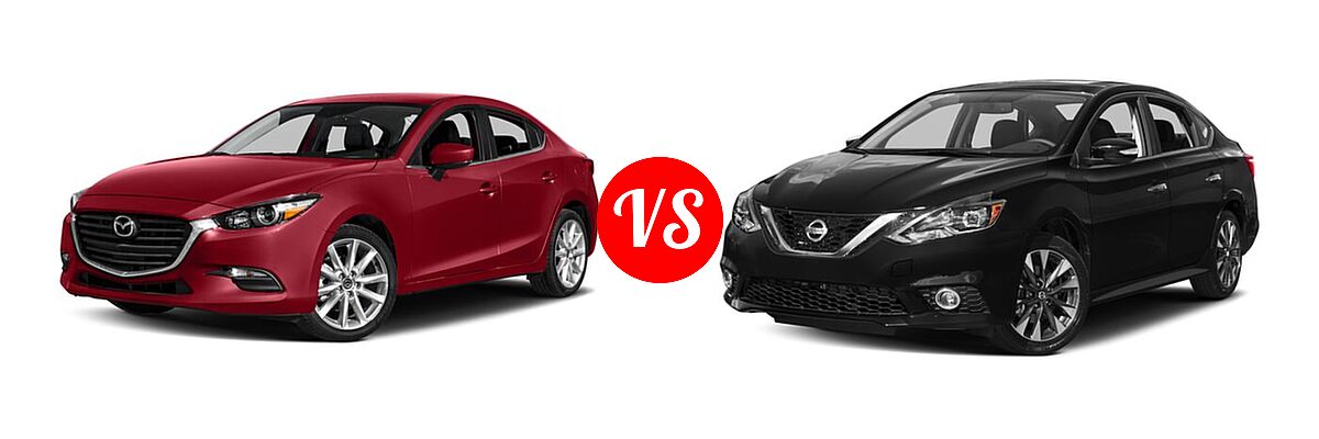 2017 Mazda 3 Sedan Touring vs. 2017 Nissan Sentra Sedan SR Turbo - Front Left Comparison