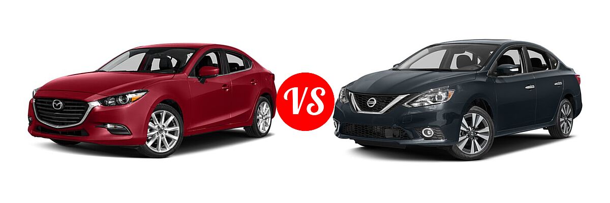 2017 Mazda 3 Sedan Touring vs. 2017 Nissan Sentra Sedan SL - Front Left Comparison
