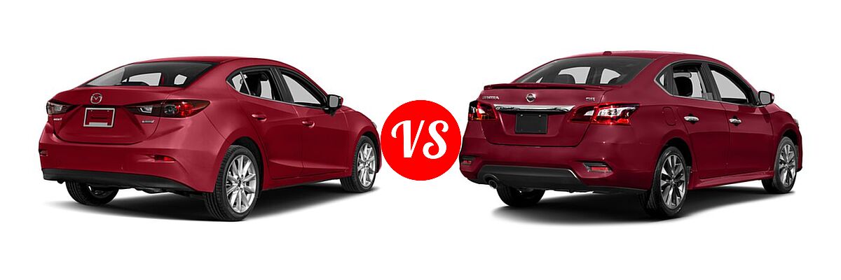 2017 Mazda 3 Sedan Touring vs. 2017 Nissan Sentra Sedan SR - Rear Right Comparison