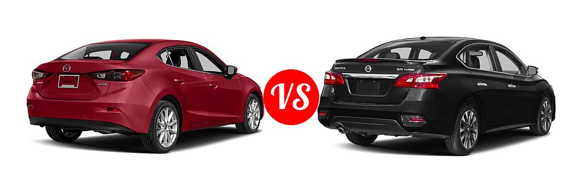 2017 Mazda 3 Sedan Touring vs. 2017 Nissan Sentra Sedan SR Turbo - Rear Right Comparison