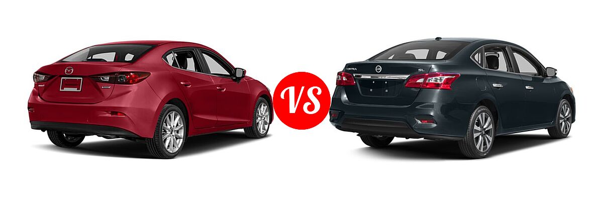 2017 Mazda 3 Sedan Touring vs. 2017 Nissan Sentra Sedan SL - Rear Right Comparison